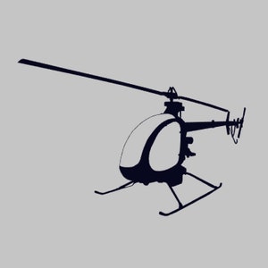 Mosquito Helicopter Silhouette Vinyl Decal One Color ANY COLOR! Window Sticker