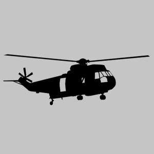 SH-3 Sea King Helicopter Silhouette Vinyl Decal Window Sticker