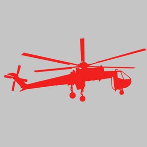 S-64 CH-54 Tarhe Heavy Lift Helicopter Silhouette Vinyl Decal Window Sticker