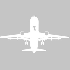 Jet Airliner Taking Off Silhouette Vinyl Decal One Color ANY COLOR! Window Sticker