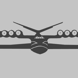 Rostislav Alexeyev Ekranoplan Jet Aircraft Silhouette Vinyl Decal One Color ANY COLOR! Window Sticker