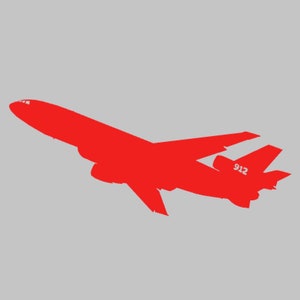 DC-10 Fire Air Tanker Jet Aircraft Silhouette Vinyl Decal- Customized with Tanker 910, 911, 912, or 914 One Color ANY COLOR! Window Sticker