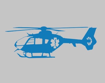 EC-135 / H-135 / BO108 Helicopter HEMS Air Ambulance Silhouette Vinyl Decal One Color any COLOR! Window Sticker