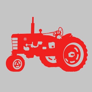 Farmall M Tractor Silhouette Vinyl Decal One Color ANY COLOR! Window Sticker