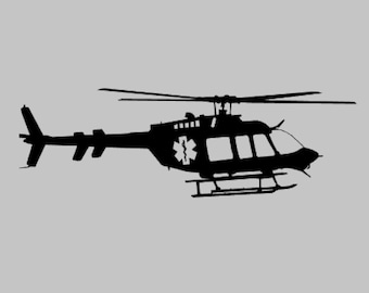 B407 Helicopter Air Ambulance Silhouette Vinyl Decal