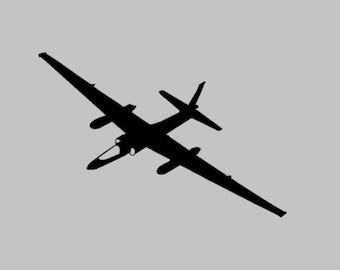 Calcomanía de vinilo para ventana con silueta de Dragon Lady, avión de reconocimiento de gran altitud U2