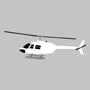 B206 Helicopter Hand Assembled Multi-colored VIP Vinyl Decal Window Sticker