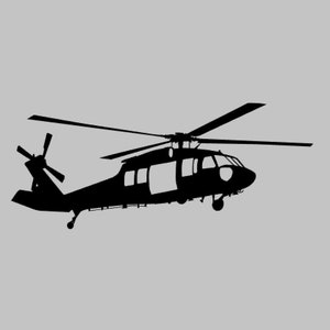 UH-60 Blackhawk Helicopter Silhouette 2 Vinyl Decal one color ANY COLOR!!! Window Sticker