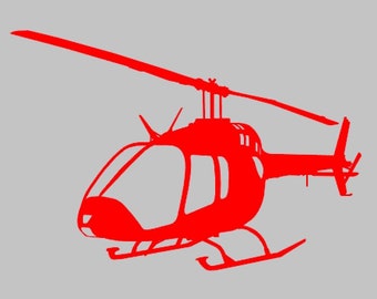 Candycane B505 Helicopter Silhouette Vinyl Decal One Color ANY COLOR! Window Sticker