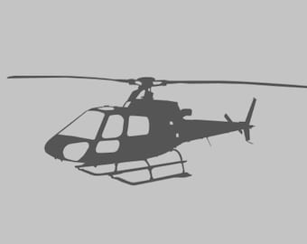 Carmen's AS350 Helicopter Vinyl Silhouette One Color ANY COLOR! Window Sticker