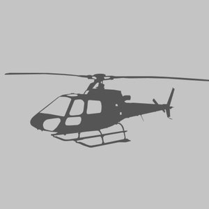 Carmen&#39;s AS350 Helicopter Vinyl Silhouette One Color ANY COLOR! Window Sticker