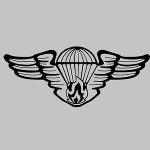 Smokejumpers Silhouette Vinyl Decal One Color ANY COLOR! Helicopter Airplane Window Sticker