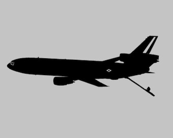 KC-10 w/Boom Silhouette Vinyl Decal One Color ANY COLOR! Window Sticker