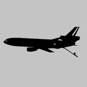 KC-10 w/Boom Silhouette Vinyl Decal One Color ANY COLOR! Window Sticker