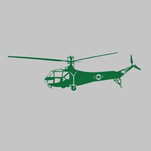 R-4 Helicopter Silhouette Vinyl Decal One Color ANY COLOR! Window Sticker