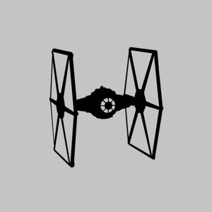 TIE Fighter silhouet vinyl sticker één kleur elke kleur! Raamsticker
