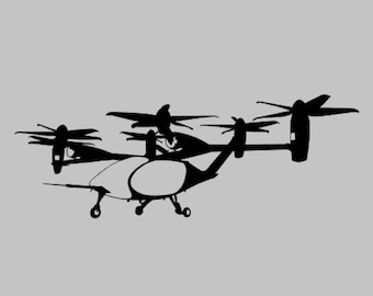 JAS4-1 eVTOL Silhouette Vinyl Decal- One Color ANY COLOR! Window Sticker