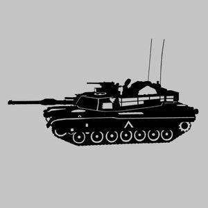 M1A1 Abrams Silhouette Vinyl Aufkleber Einfarbig JEDER FARBE! Fensteraufkleber