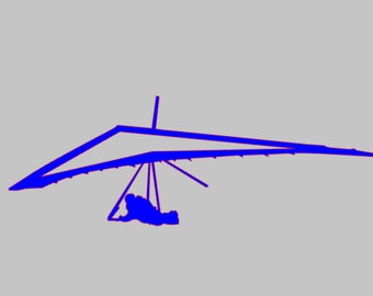 Hang Glider Silhouette Vinyl Decal One Color ANY COLOR! Window Sticker