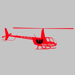 SUU Aviation R44 Silhouette Soloflug Vinyl Aufkleber Fensteraufkleber