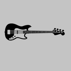 Bass Guitar Silhouette Vinyl Decal One Color ANY COLOR! Window Sticker
