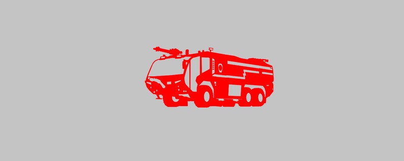 ARFF Fire Engine Silhouette Vinyl Decal One Color ANY COLOR! Window ...