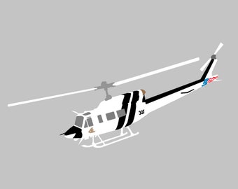 Adesivo de vinil para helicóptero de resgate aéreo: Departamento do Xerife de San Bernardino.