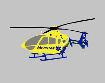 EC-135 HEMS Helicopter MedSTAR Hand Assembled Multi-Colored VIP Vinyl Decal Window Sticker