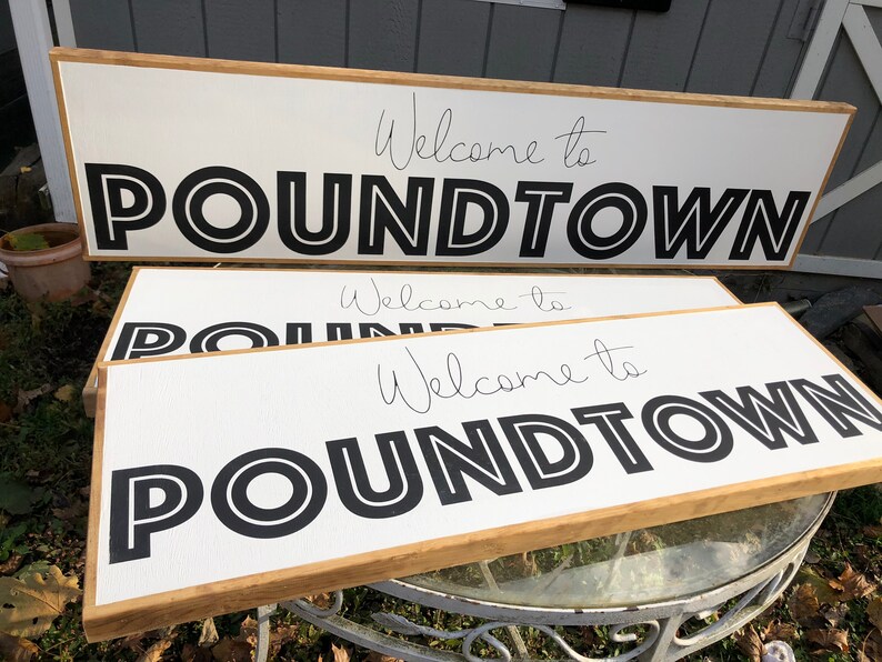 To Poundtown Above The Bed Sign Funny Bedroom Sign Etsy
