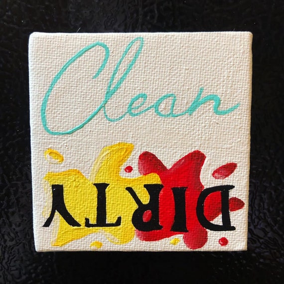 FRENCH BULLDOG Clean Dirty DISHWASHER MAGNET No 4