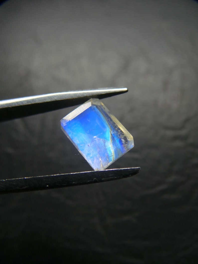 Rainbow Moonstone Cut Rectangle-Rainbow Moonstone Gemstone-Rainbow Moonstone Loose Gemstone-Rainbow Moonstone Jewellery 9.5x7x4.5 mm-JC-252