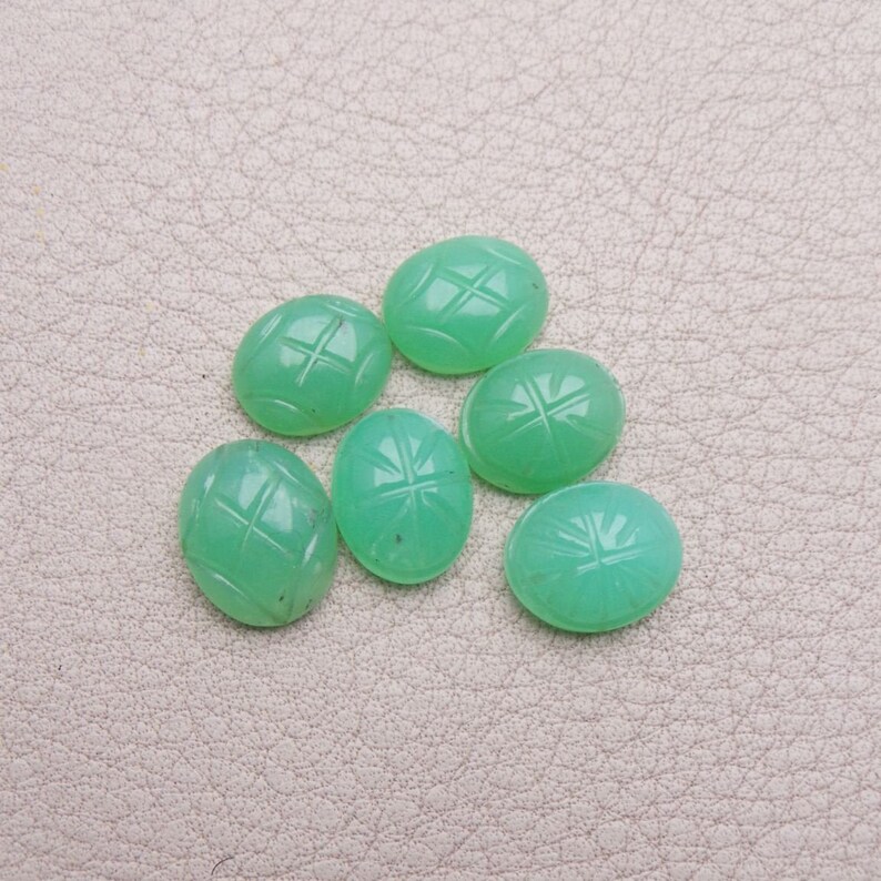 Natural Chrysoprase Oval Shape Hand Carved Chrysoprase Loose Gemstone-Chrysoprase Gemstone Chrysoprase Jewellery-11-12 mm-JC-2489