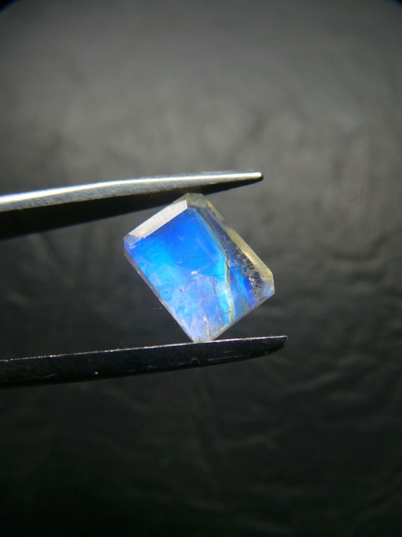 Rainbow Moonstone Cut Rectangle-Rainbow Moonstone Gemstone-Rainbow Moonstone Loose Gemstone-Rainbow Moonstone Jewellery 9.5x7x4.5 mm-JC-252
