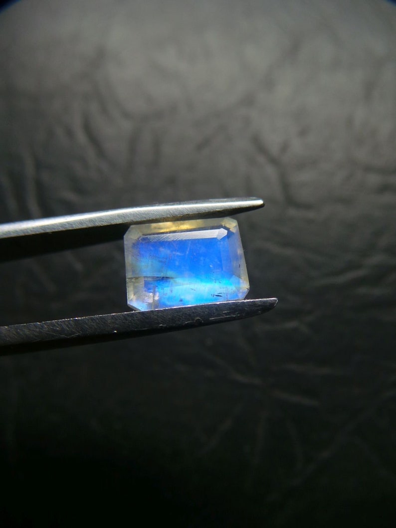 Rainbow Moonstone Cut Rectangle-Rainbow Moonstone Gemstone-Rainbow Moonstone Loose Gemstone-Rainbow Moonstone Jewellery 9.5x7x4.5 mm-JC-252