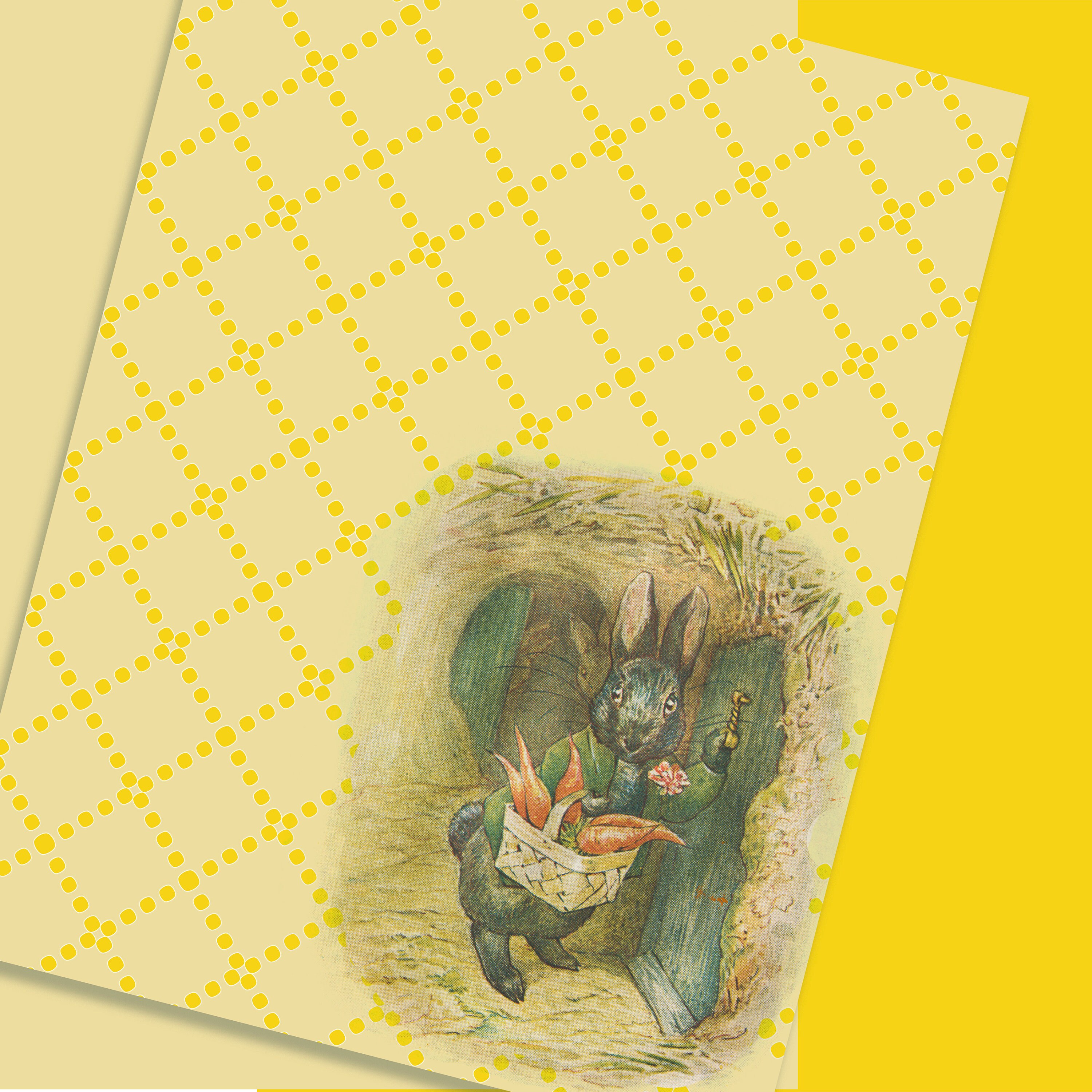 Yellow Beatrix Potter Papers Kit, Printable Kit, ,seamless Patterns ...
