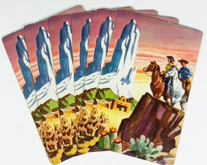 Vtg Cowboy Playing Cards Set of 6 Vintage Cards Vintage - Etsy