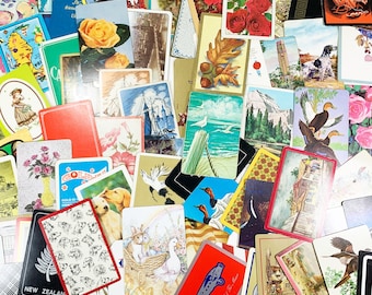 50 Swap Cards Vintage Playing Cards Junk Journal Scrapbooking Paper Crafts Ephemera Mixed Media Altered Art Card Collection Trade Singles