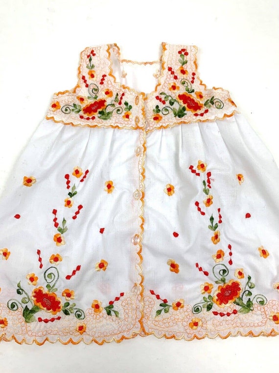 2 Vtg Toddler Girls Smocked Embroidered Dress 2T … - image 3