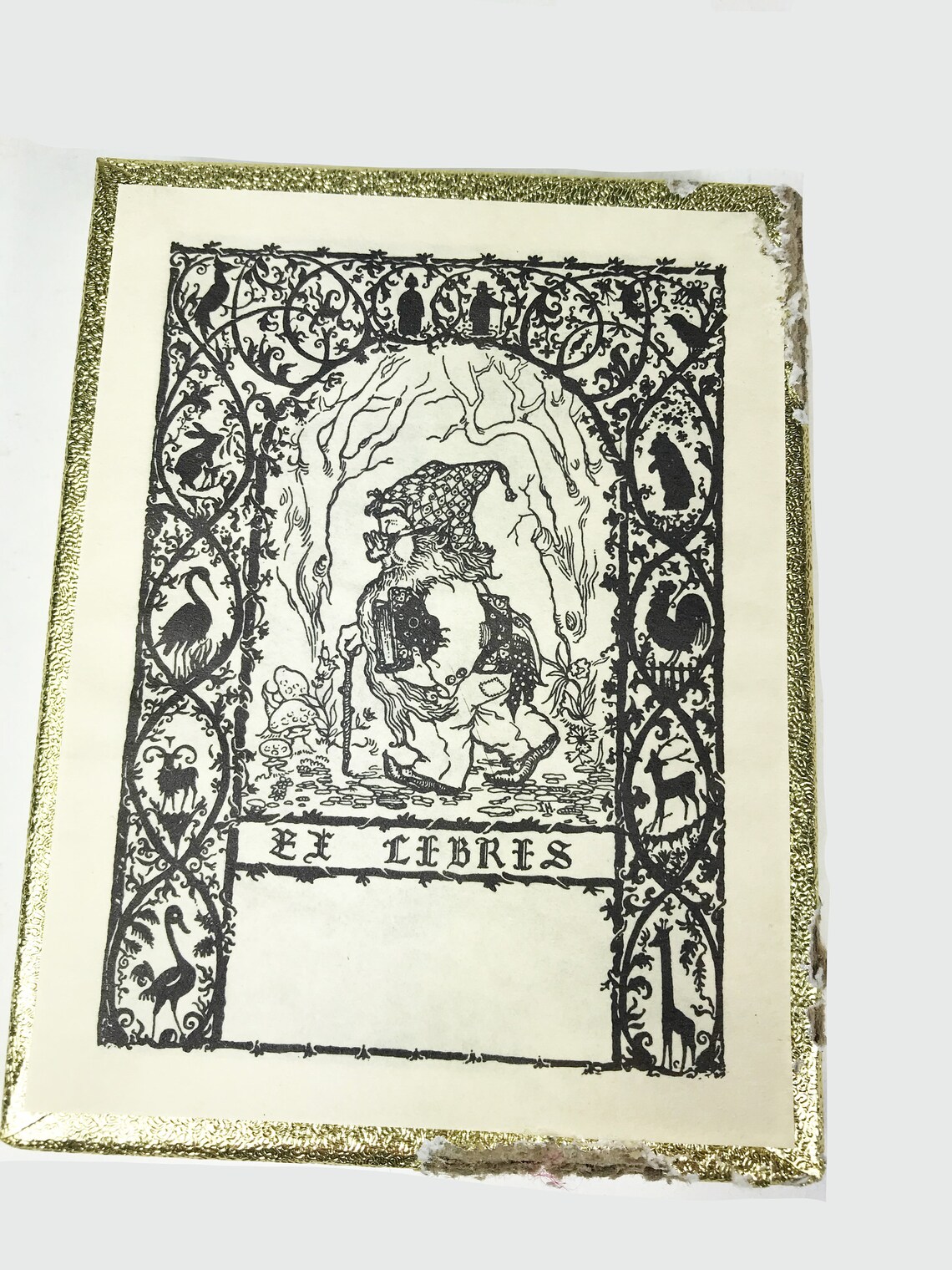 Set of 5 Vtg Bookplates Antioch Bookplate Co. Vintage Gummed Etsy