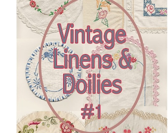 12-Pack Digital Vintage Linens and Doilies for Journaling, Scrapbooking, Paper Crafts, Memory Keeping, Card Making, Gift Wrapping  and More!