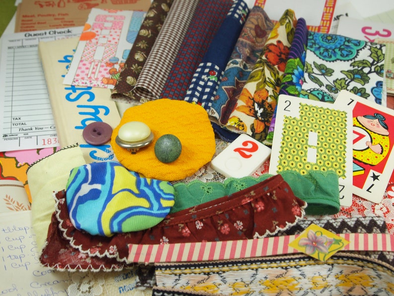 Retro Vintage Ephemera Kit Junk Journal Kit Fabric Pack Etsy