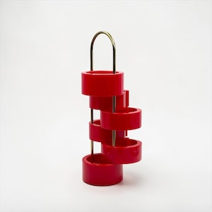 MB Italien etagere 1970-tals röd modulär displayställning vintage italiensk förvaring