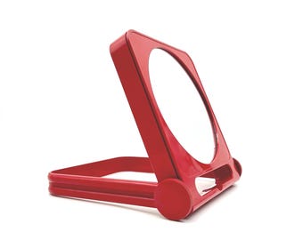 70s Red Plastic Vanity Mirror by Roberto Maderna for Gedy