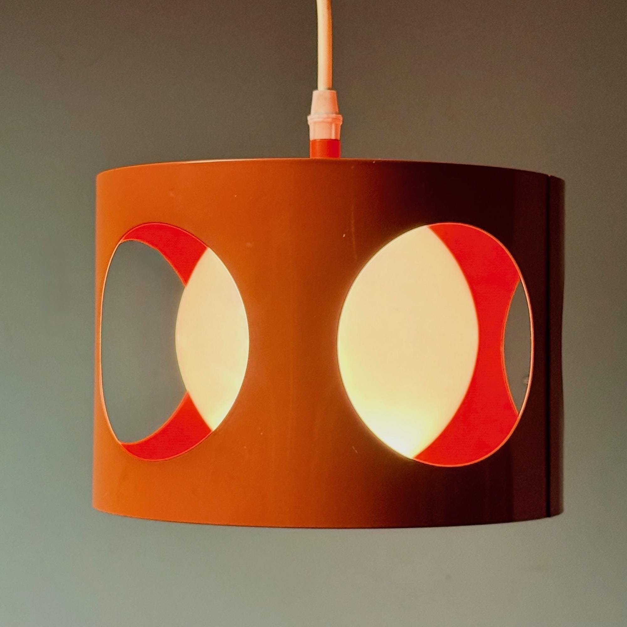 70s hanging lamp orange - Etsy 日本