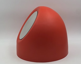 Vintage Lipstick Table Mirror Cassina - Egg Shape Design with Orange Hue - 1960s Italian Design Icon