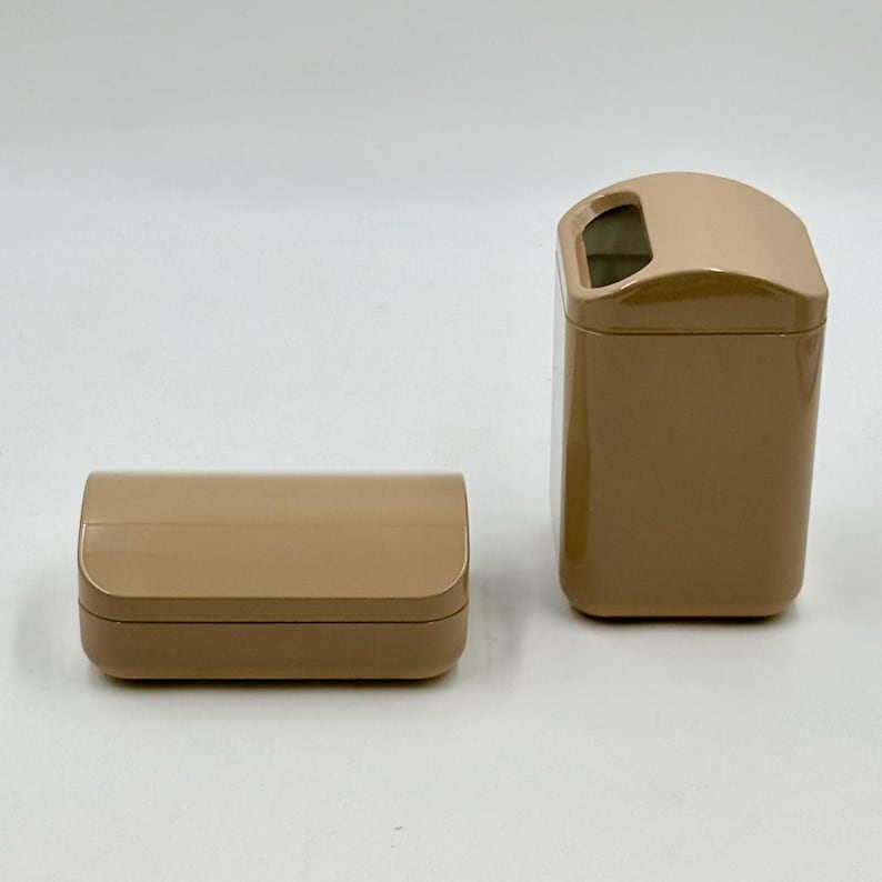 Vintage 1970s Gedy Bathroom Set Taupe ABS by Makio Hasuike Italian Design image 11