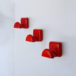 Italian Design Red Wall Hooks - Bilumen Castiglioni Set of 3