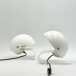 Iconic 70s Lamps Harvey Guzzini BUGIA - Giuseppe Cormio Mid Century Modern Design - Adjustable Space Age Italian Lights Pair