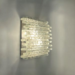 Poliarte Vesta Glass Wall Lamp: Brutalist Italian Design, 1970s