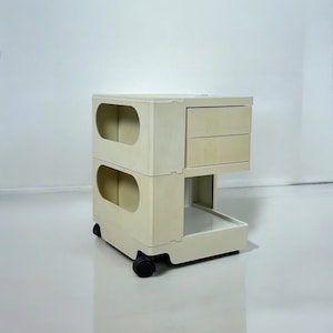 Iconic Boby Trolley by Joe Colombo - Two-drawers Storage Organizer - Italian Plastic Furniture MCM 70s - Space Age Drawers Cabinet